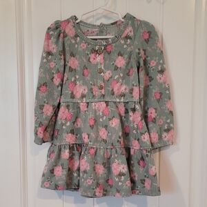 Floral Green and Pink Dress